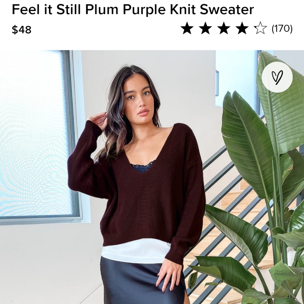 Lulu's Feel it Still Plum Purple Knit Sweater